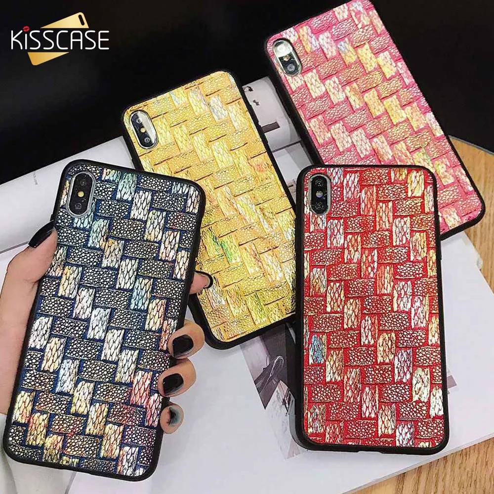 KISSCASE роскошный Плетеный мягкий чехол для iPhone XS Max XR X сетчатый ткацкий силиконовый