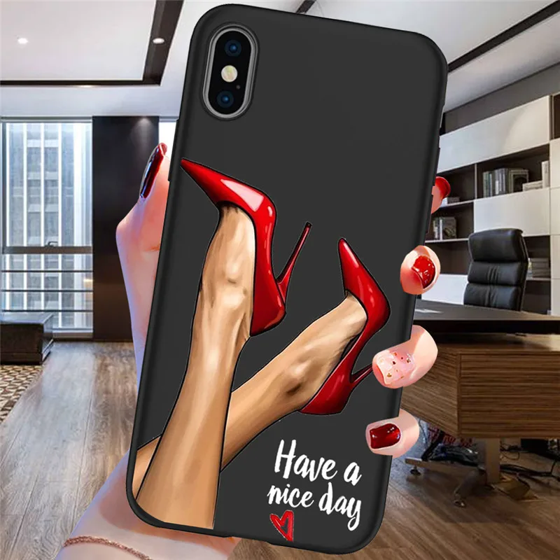 

fashhion girl For iPhone X XR XS Max 5 5S SE 6 6S 7 8 One Plus 5 5T 7 Pro Oneplus 6 6T phone Case Cover Funda silicone soft tpu