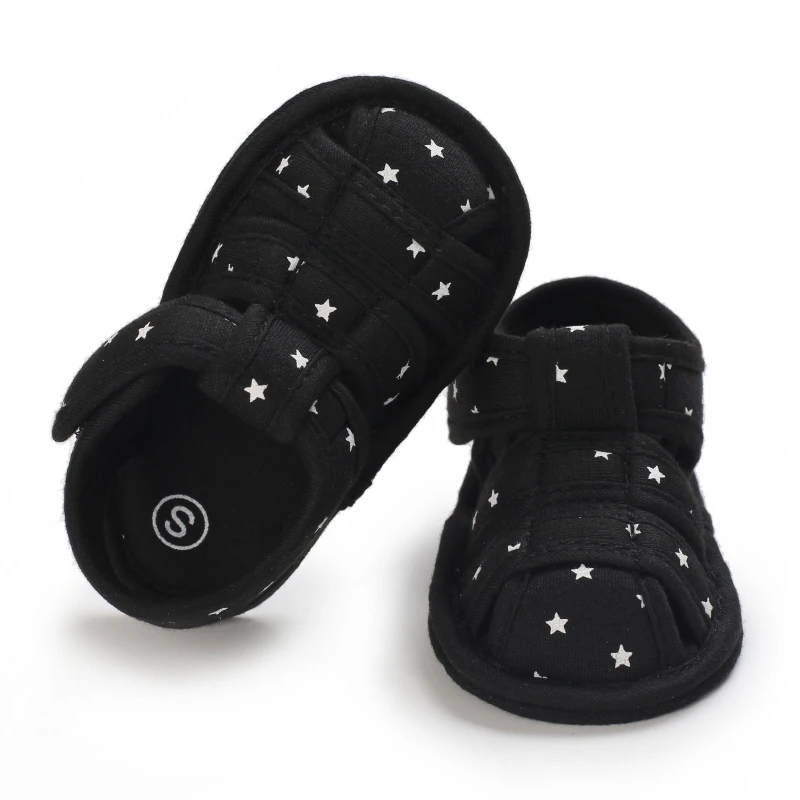2021 NEW 0-18Months Kids Newborn Baby Boys Fashion Summer Soft Crib Shoes First Walker Anti Slip Sandals Shoes Soft Sole
