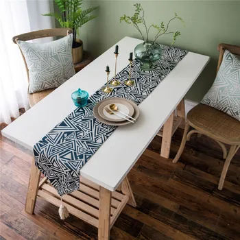 

Triangle Pattern Table Runner Modern Fashion Long Tablecloth Tea Mat Home Decoration