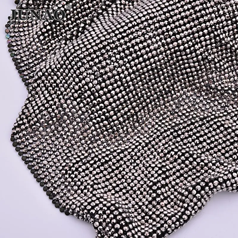 JUNAO-45-120cm-Black-Gold-Crystal-Mesh-Fabric-Rhinestone-Sheet-Aluminum-Metal-Trim-Resin-Crystal-Ribbon (2)