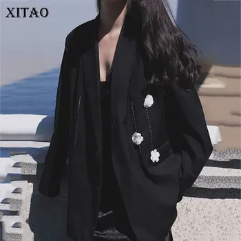 

XITAO Patchwork Single Button Solid Blazer Women 2020 Autumn Casual Fashion New Style Temperament Notched Collar Blazer ZY1168