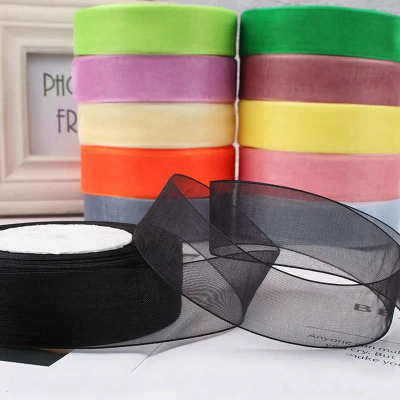 Organza Ribbon Roll - Vibrant Colors for Gift Wrapping and Decorations, 45 Meters