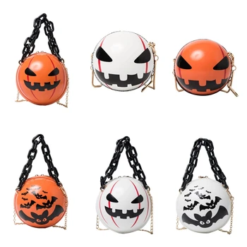 

Halloween Pumpkin Shoulder Bag Women Handbag Trick Or Treat Little Devil Crossbody Messenger Purse Candy Storage Shopping Tote