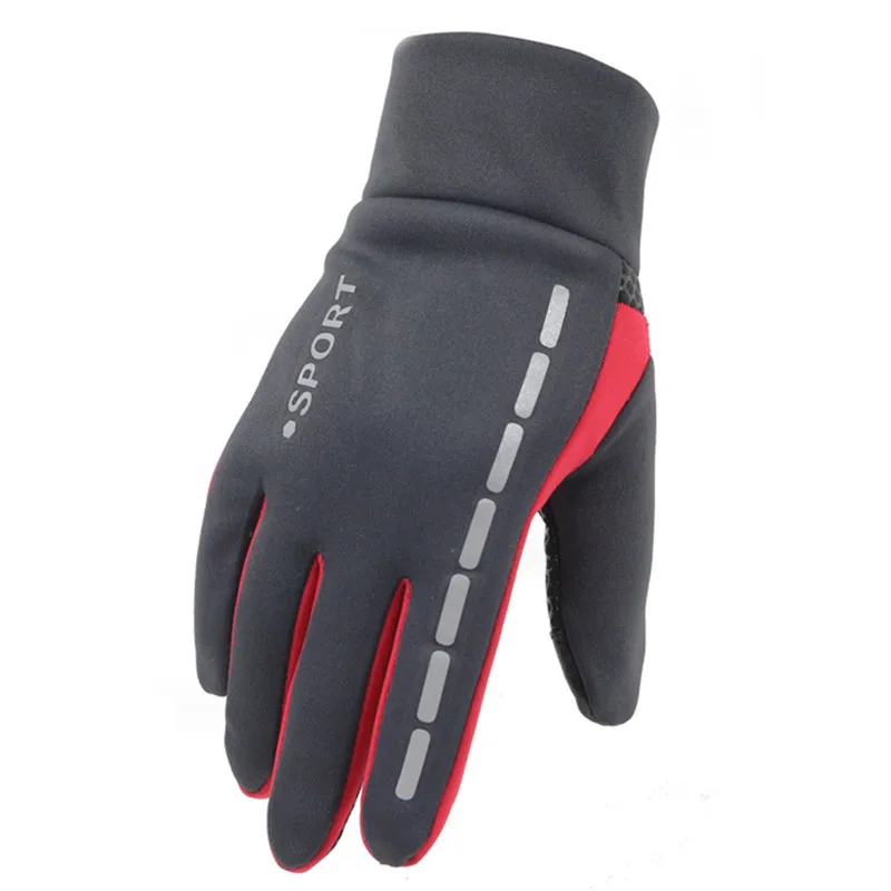 Мужские зимние перчатки с противоскользящим эластичным манжетом, теплые мягкие перчатки для мужчин, водонепроницаемые спортивные перчатки для вождения, велоспорта, теплые перчатки