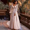 Eightree Vestido de Noiva Renda 2021 Lace Wedding Dresses Women Long Sleeve Bride Dress V Back Champagne Vintage Wedding Gowns 1