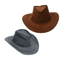 2 шт. ретро унисекс деним дикий западный ковбой ковбойская Родео нарядное платье аксессуар шляпы светильник кофе и серый