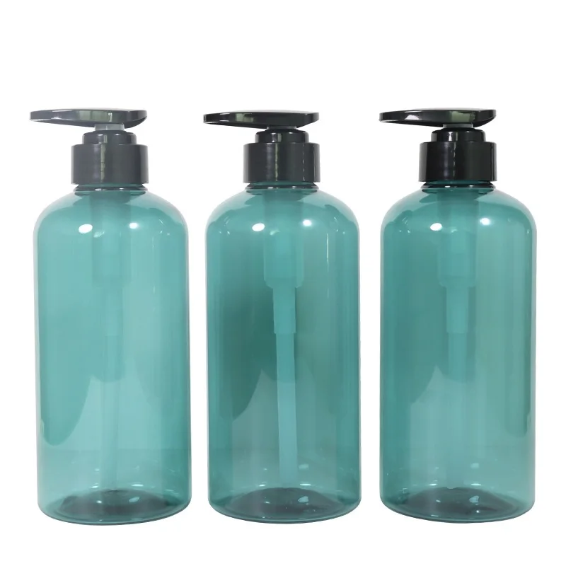 

Plastic Lotion Pump Bottle Blue Shampoo Shower Gel 500ML/17oz PET 10pcs Packaging Empty Soap Dispenser Home Bath Pump Bottles
