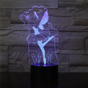 

Beautiful Girl 3D LED Night Light Multicolor RGB Bedroom Decor 3d lamp for Kids Christmas Gift Toys lamp drop ship Amazon