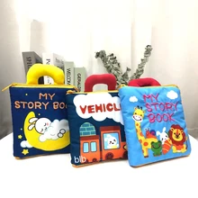 Jouets de livres en 3D, éducation pour enfant, bébé, tout petit, cadeaux de livre d'histoire en tissu, activité calme, apprentissage Montessori 1, 2 ans,