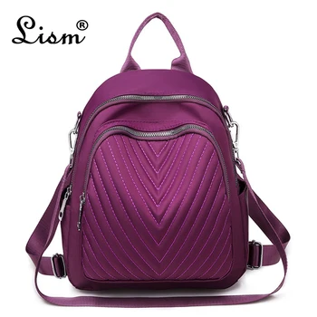 

Backpack for women geometry high quality Oxford fabric ladies shoulder bag student school bag solid color leisure travel backpac
