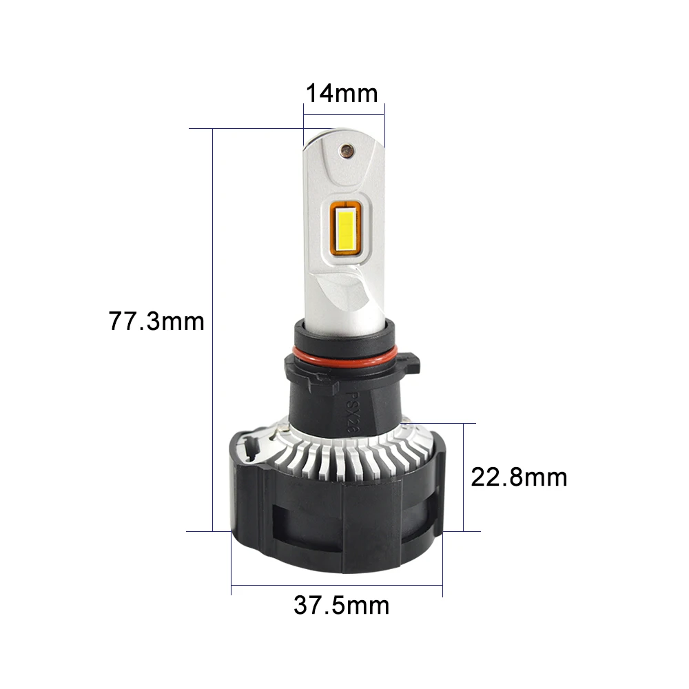 P18 52 Вт PSX26W фар автомобильная светодиодная лампочка накаливания H4 H13 9004 9007 H7 H8 9012 9005 HB4 5202 супер яркие лампы для передних автомобильных 9000lm фары
