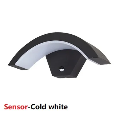 Cool White Sensor 20 Вт водонепроницаемый настенный светильник PIR датчик движения Открытый Светодиодный светильник для крыльца сада настенные лампы для коридора Точечный светильник бра внешний светильник - Испускаемый цвет: Cool White Sensor