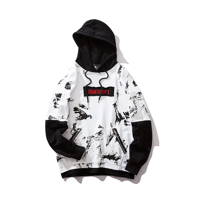 Япония уличная Толстовка в стиле хип-хоп Swag Tyga Sudadera Hombre оверсайз черный белый хлопок