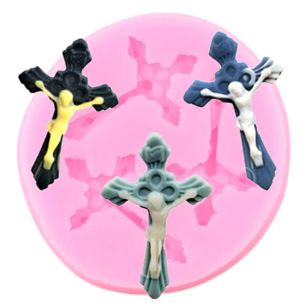 

3D Cross Shape Silicone Cake Mold Easter Cake Decorating Tools Fondant Molds Candy Polymer Clay Chocolate Gumpaste Moulds