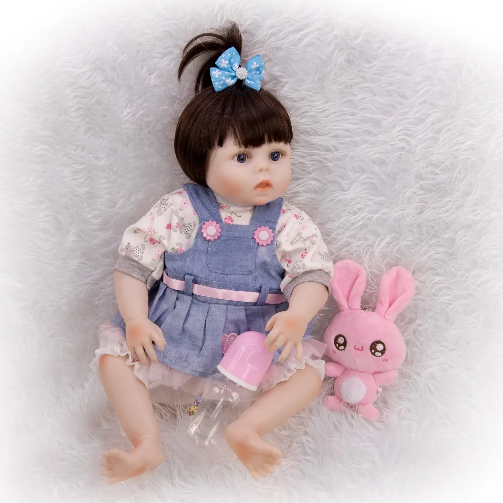 NPK куклы Bebe Reborn полное тело силиконовые Reborn Реалистичная кукла-младенец Boneca Reborn Ванна игрушка подарок на день рождения для детей 48 см