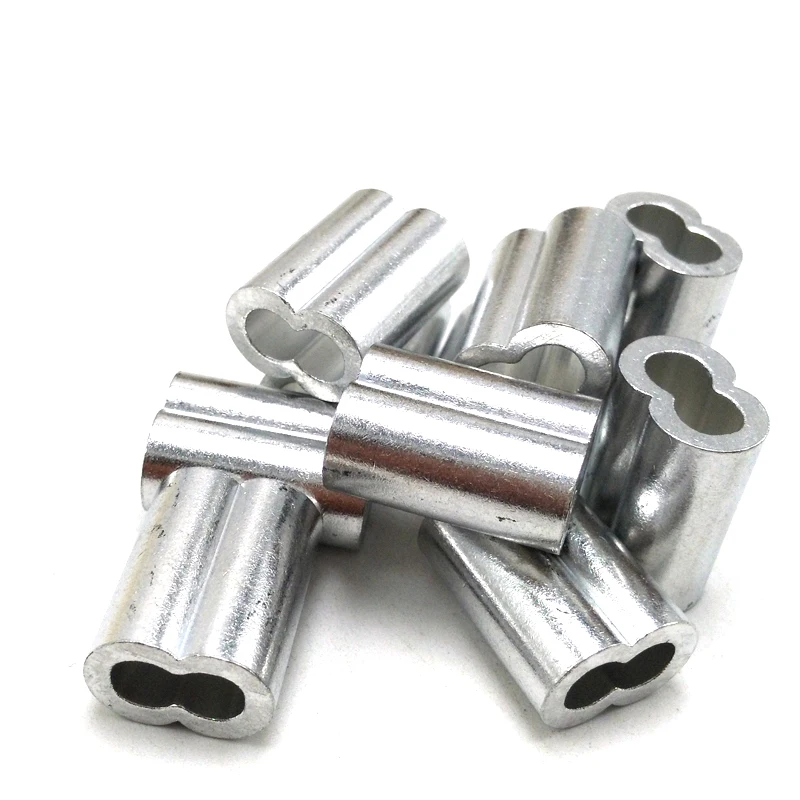 1mm ~ 12mm cavo metallico doppio anello manicotti in alluminio raccordi a Clip pinze per cavi, J009