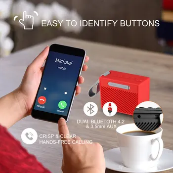 

Outdoor Portable Hifi Wireless Bluetooth V4.2 Speaker with Enhanced Bass Waterproof IPX6 with 5W Audio Driver