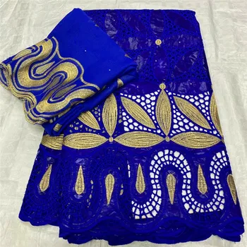 

African bazin riche fabric with beads Latest fashion embroidery bazin lace fabric with net lace 7 yards 4L082003