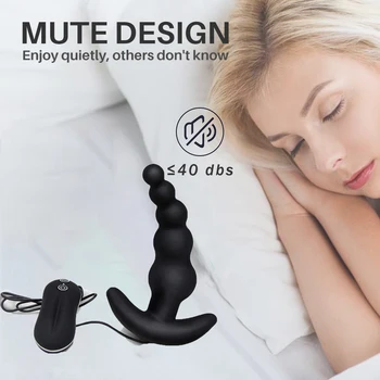 Vibrating dildo Waterproof  anal Butt Plug, 10 Mode Black Color Silicone Clitoris Stimulator Vibrator Female Anal Sex Toys 4