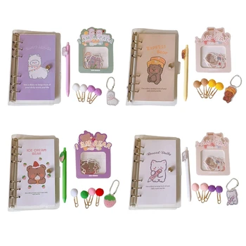 

Cartoon A6 Loose Leaf Notebook Binder Planner Diary Journal Agenda Clip Stickers M0XB