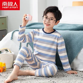 

nanjiren kid clothes children warm pajama suit set Velvet milk shreds warm baby suit casual comfortable breathable pajamas 1E