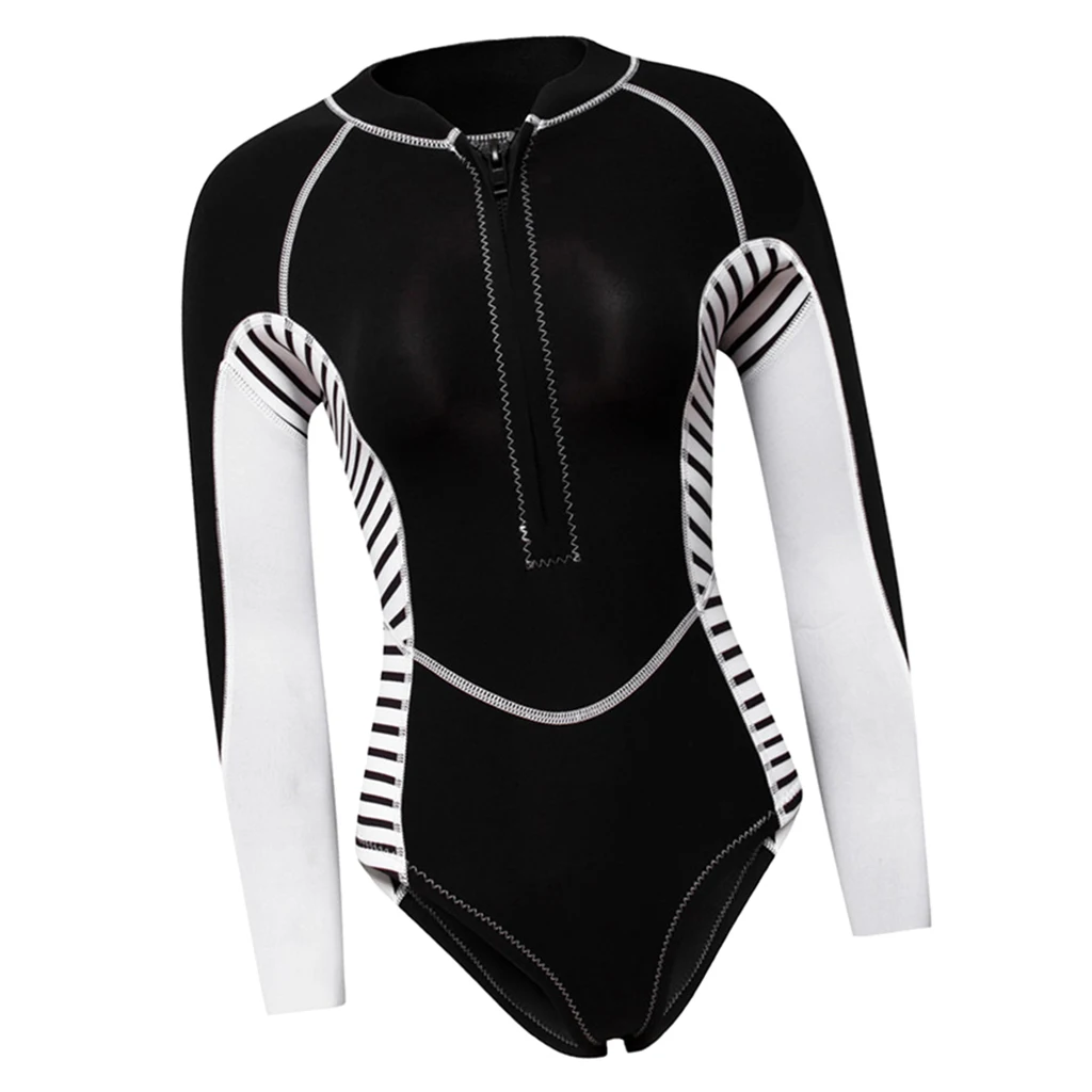 2 мм неопреновый гидрокостюм для женщин с длинным рукавом для подводного плавания гидрокостюм Купальник Рашгард гидрокостюм для серфинга одежда для плавания Дайвинг костюм - Цвет: Black L