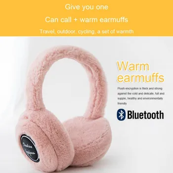 

Wireless Bluetooth Headphones For Women Girl Gift Warm Fluffy Earmuff Headphone For Women Winter Earphones