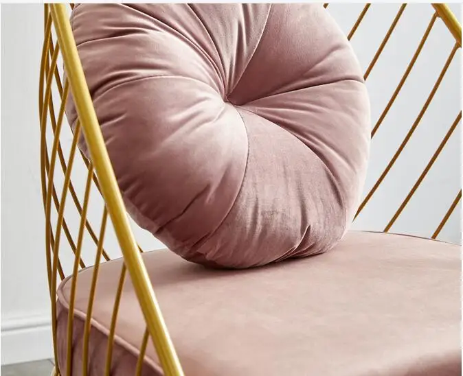 Высококачественный скандинавский диван стул из кованого железа ins стул для гостиной с подушкой и подушкой
