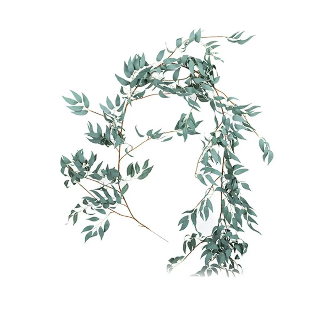 Имитация ивовых листьев серый/зеленый венок модный искусственный Эвкалиптовый ротанг искусственная ива лоза 1,7 м вечерние искусственные