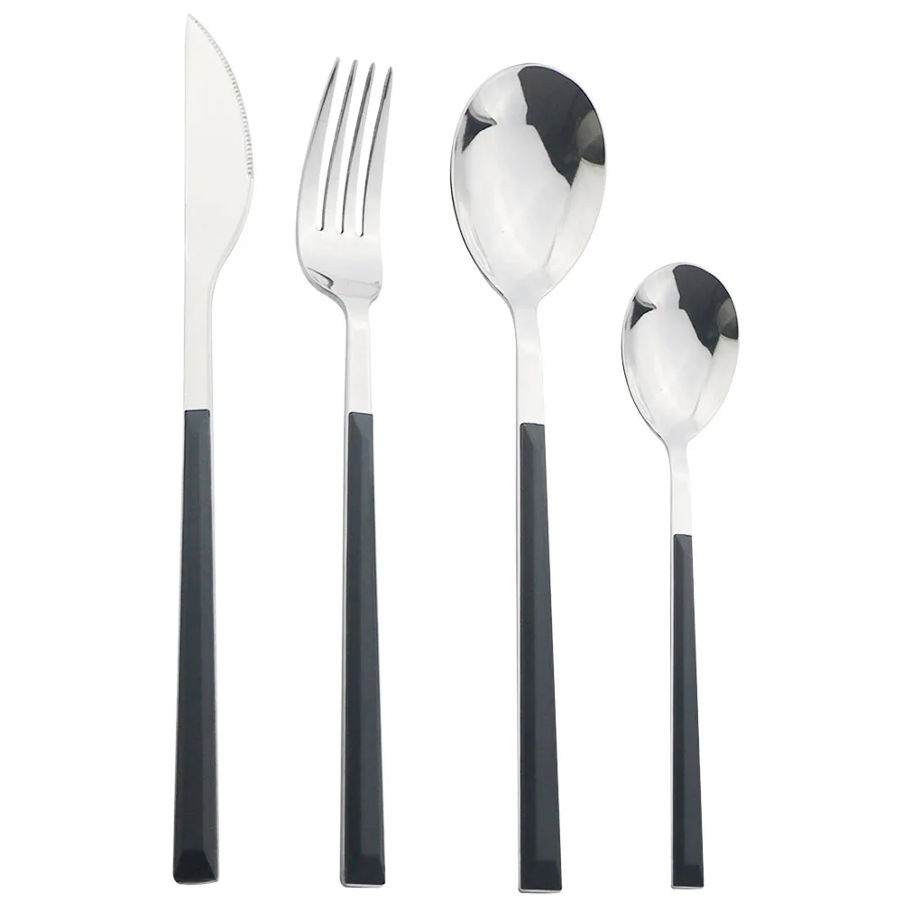 4Pcs Black Flat