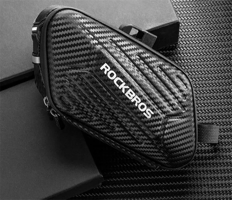 ROCKBROS MTB велосипедная сумка, портативный подвесной светильник, седло, 1.5л, жесткая велосипедная сумка, непромокаемая, светоотражающая, подседельный штырь, задние панели