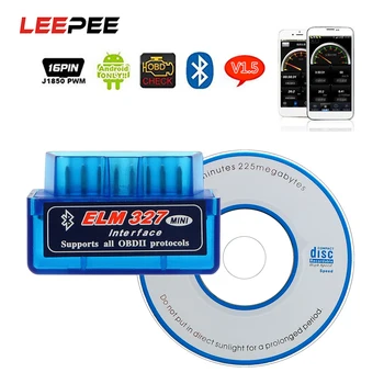 

LEEPEE Car Diagnostic Tool Code Readers For Android/Symbian ELM327 Bluetooth V2.1 / V1.5 For OBDII Protocol Scan Tools Scanner