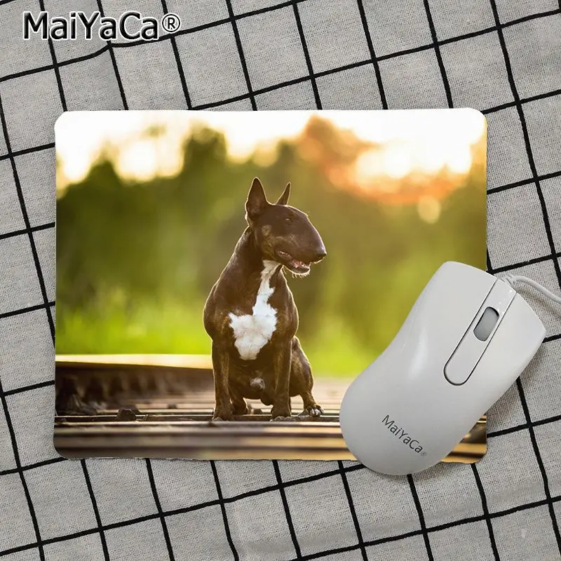 Maiya высокое качество милый бультерьер собака животное DIY Дизайн Шаблон коврик для игровой мыши Лидер продаж подставка под руку мышь - Цвет: No Lock Edge25x29cm