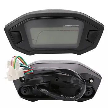 

Universal 12V 199KMH Motorcycle Speedometer Digital Tachometer Fuel Meter Dial Odometer Accessories PART WITH 7 Color Backlight