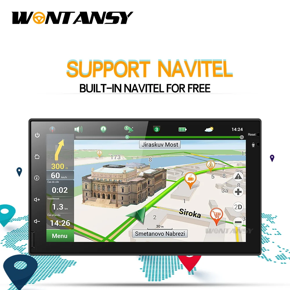 Gps 7 дюймов умное радио видео WIFI мультимедийный проигрыватель Универсальный автомобильный dvd для Nissan hyundai Toyota PX6 android 9,0