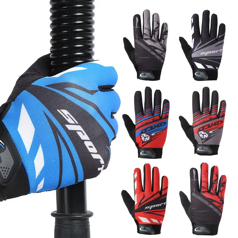 1Pair MTB Bike Full Finger Cycling Gloves -Slip -sweat Gel Bicycle Riding Gloves Shock MTB Road Mountain Bike Sports Gloves Drop