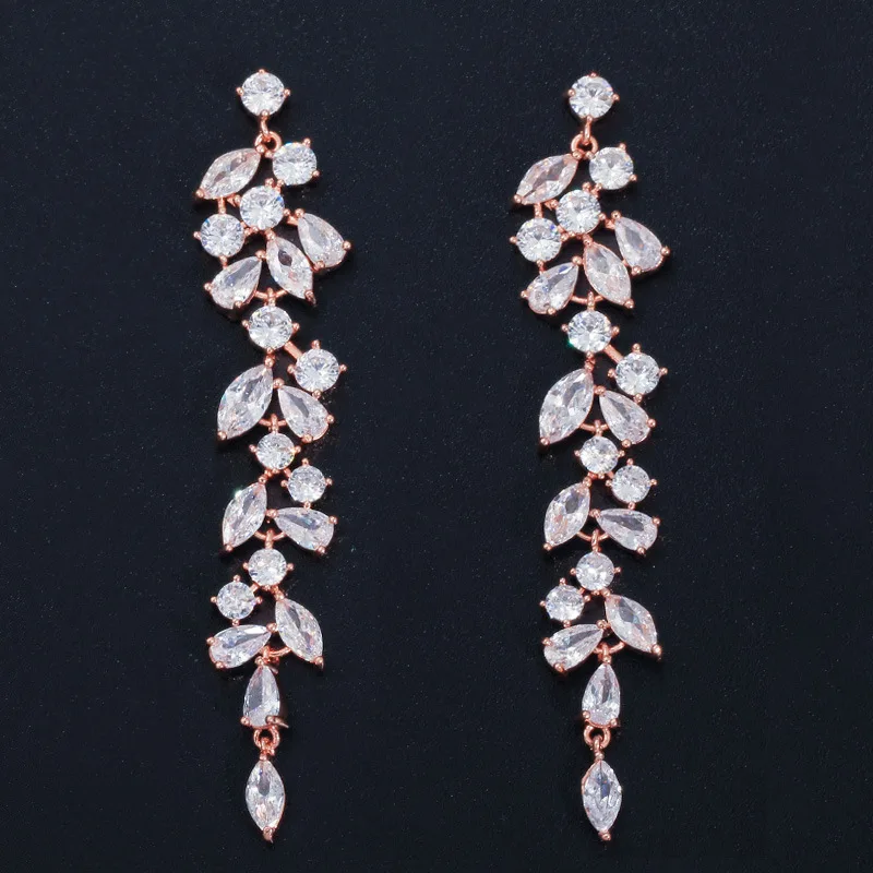 Wong Rain Luxury 925 Sterling Silver Created Moissanite Gemstone Drop Dangle Plant Tassel Earrings Fine Jewelry Wholesale