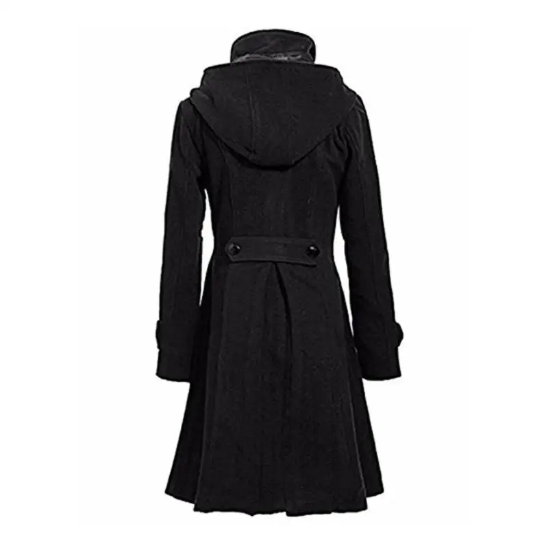 Одноцветные толстовки размера плюс, двубортное пальто для женщин, длинная приталенная верхняя одежда, длинное шерстяное пальто, большой размер 4XL