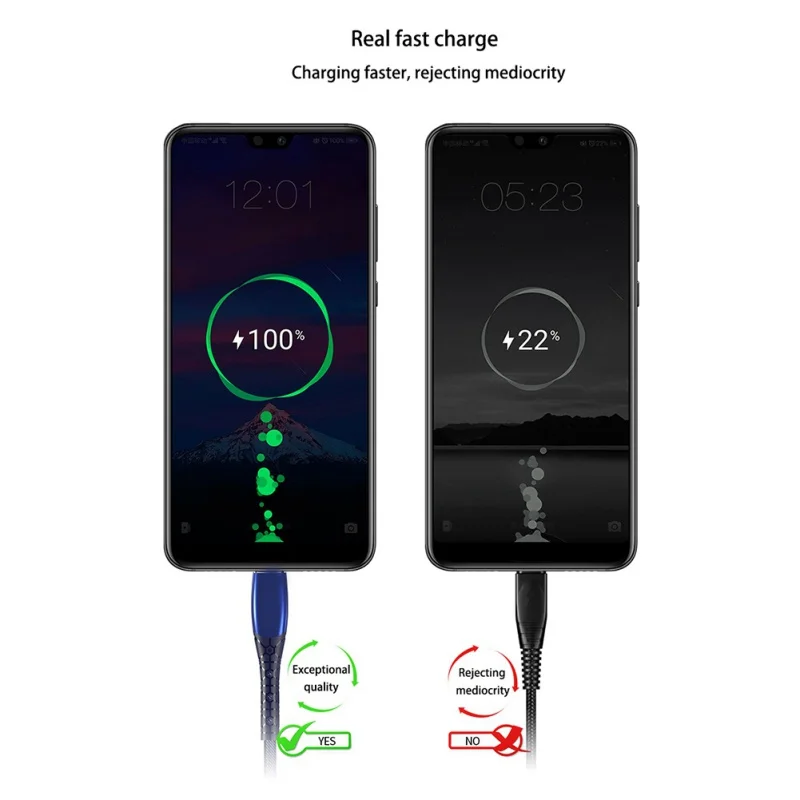 

Universal USB Type C Cable Fast Charger Jean Cord Quick Charging High Quality 5A Cable 1.88M/6FT For samsung xiaomi huawei