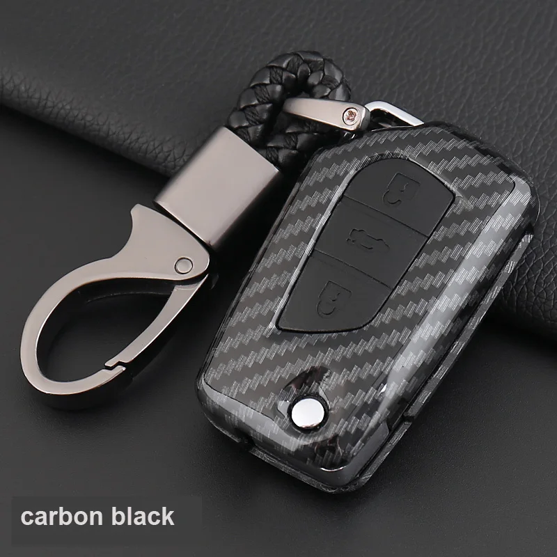 A-black 3B углеродное волокно силиконовый чехол для ключей для Toyota Auris Corolla Avensis Verso Yaris Aygo Scion TC IM Flid - Название цвета: A-black
