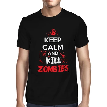 

Mens Keep Calm and Kill Zombies T-Shirt Tops Tee Shirt free shipping