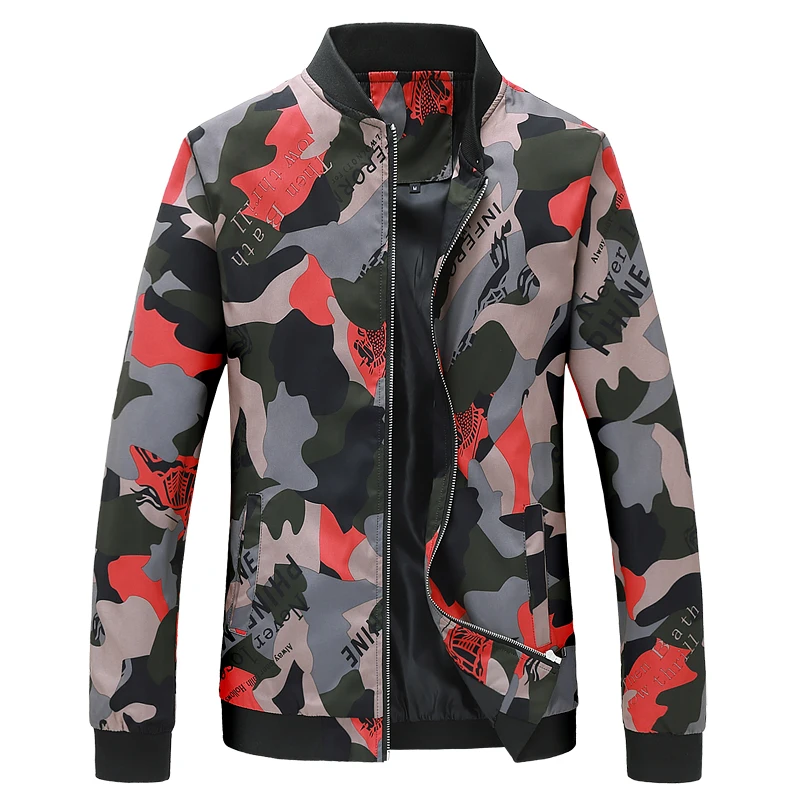 

Autumn Print Jacket Men's Stand Collar Fashion Baseball Wear Trend Jacket Men's High Quality Plus size Large Size Jacket 6XL