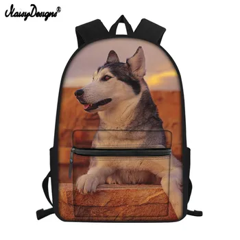 

Huscky 3D Dog Print Big School Bagpack Book Laptop Multifunctional Bags Girls Backpack For Kids 2019 Women Men Travel Backpacks