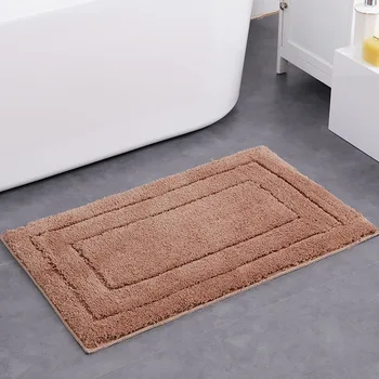 

Rectangular Solid Color Absorbent Non-Slip Mat Flocking Microfiber TPE Bathroom Mat Simple Home Living Room Bedroom Entry Mat
