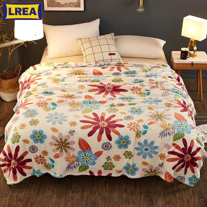 

LREA Cheap High quality throw плед coral fleece blanket on the bed soft winter for sofa warm bedspread comfotable