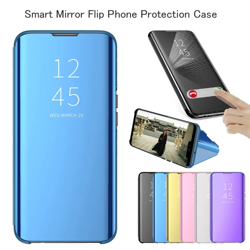 Умный зеркальный флип-чехол для samsung Galaxy S8 S9 S10 Примечание 10 плюс A10 20 30 50 70 80 90 A7 J4 J6