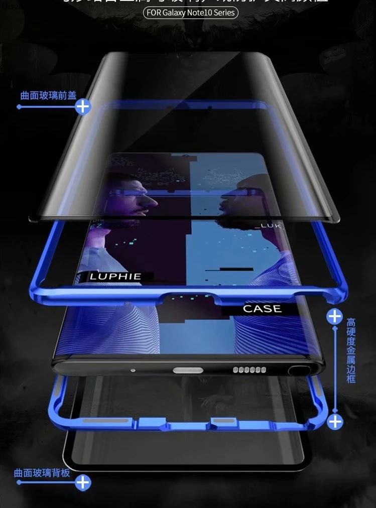 Luphie Роскошный ультра тонкий алюминиевый бампер чехол для samsung Galaxy Note 10 и Note 10+ Note 10 Plus чехол