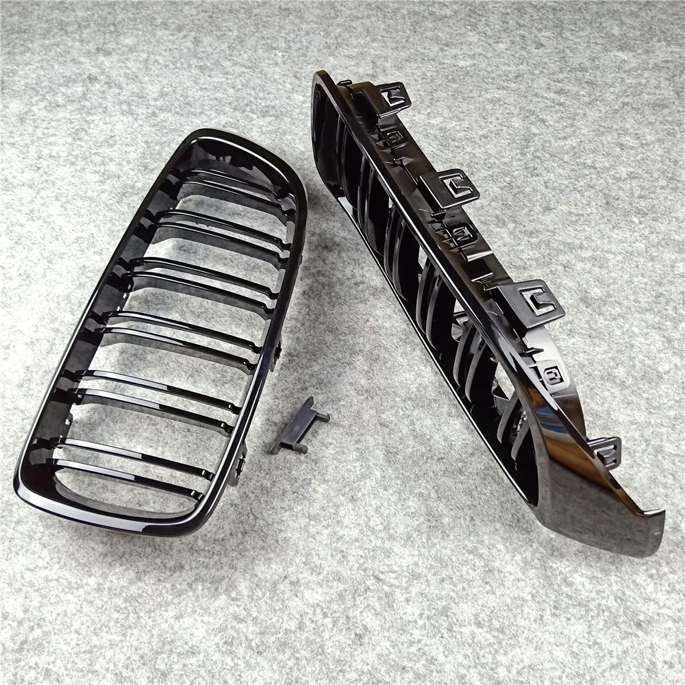 Одна пара 2013- 4 серии ABS Gloosy черные двойные линии передних грилей с логотипом M 4 для Bmw F32 F33 F36 F82 автомобильные аксессуары грили
