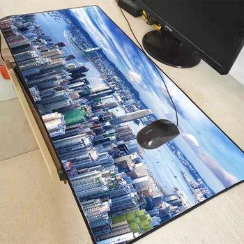 

XGZ City Cloud Large Gaming Mouse Pad Lock Edge Mouse Mat Keyboard Pad Desk Mat Table Mat for Computer Laptop Gamer Mousepad